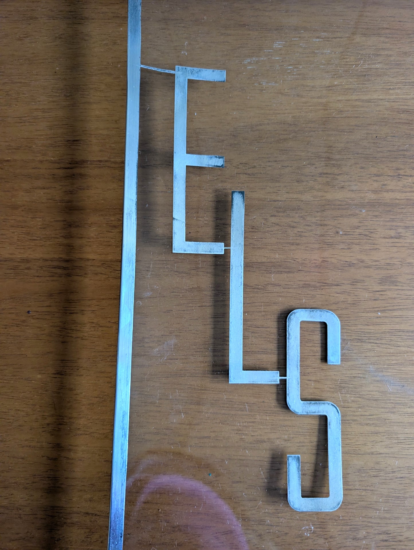 \Square Silver Overlay on Glass Monogrammed Tray ELS Initials