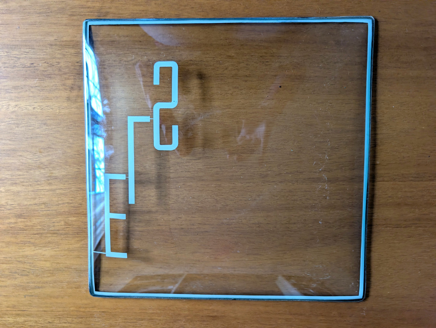 \Square Silver Overlay on Glass Monogrammed Tray ELS Initials