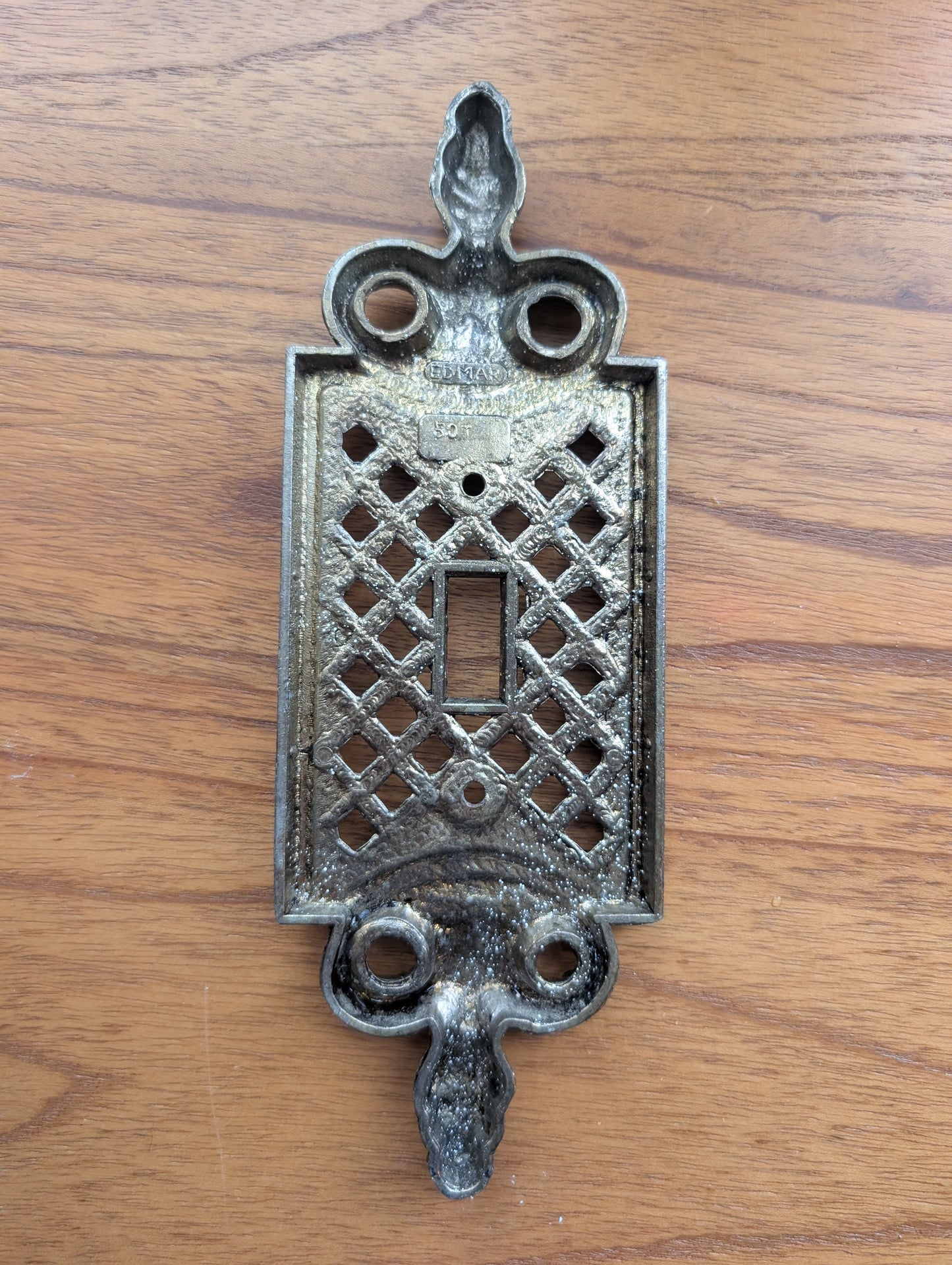 Vintage Edmar Bronze Single Light Switch Plate