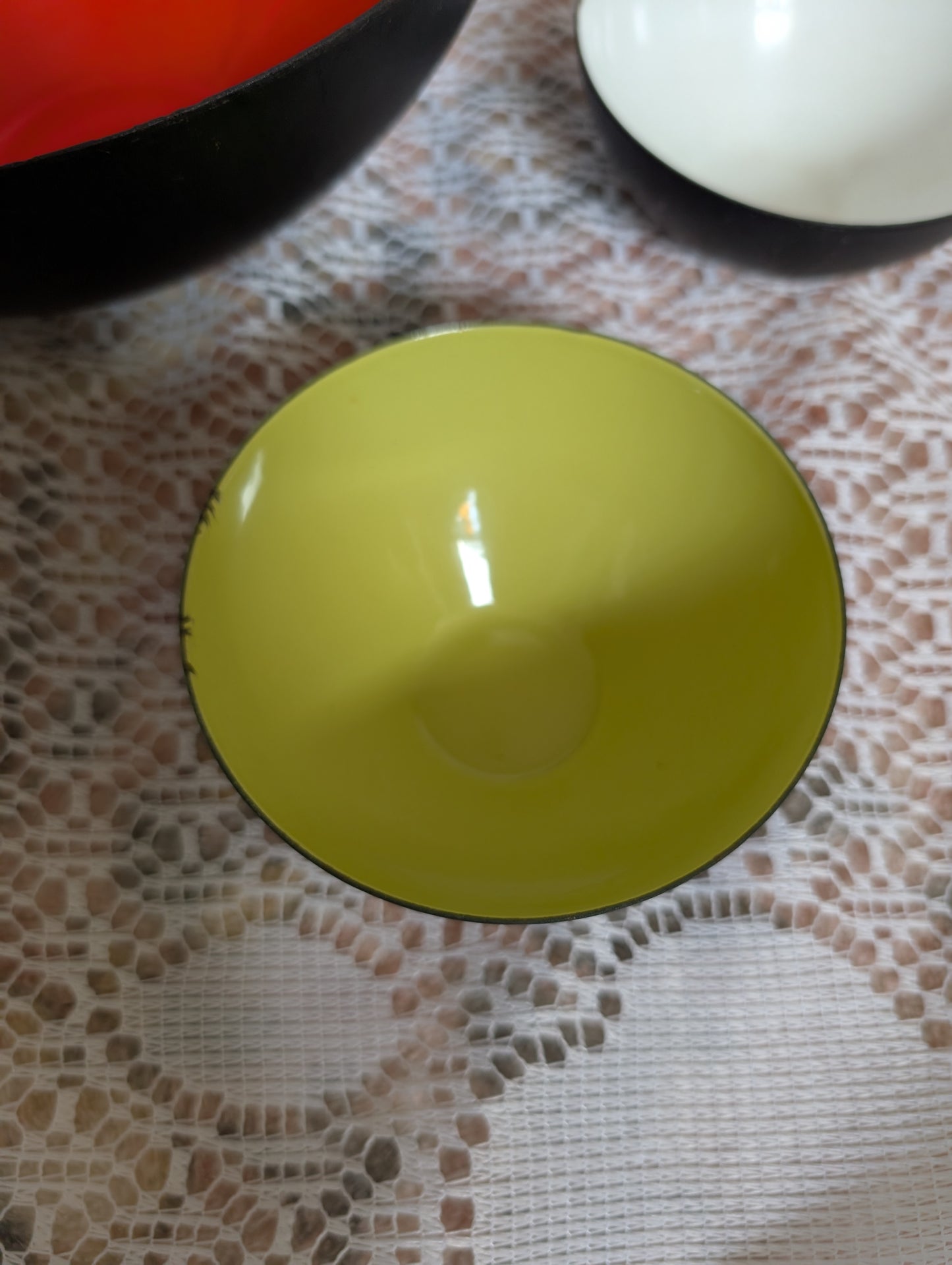 5 Mid Century Enamel Bowls