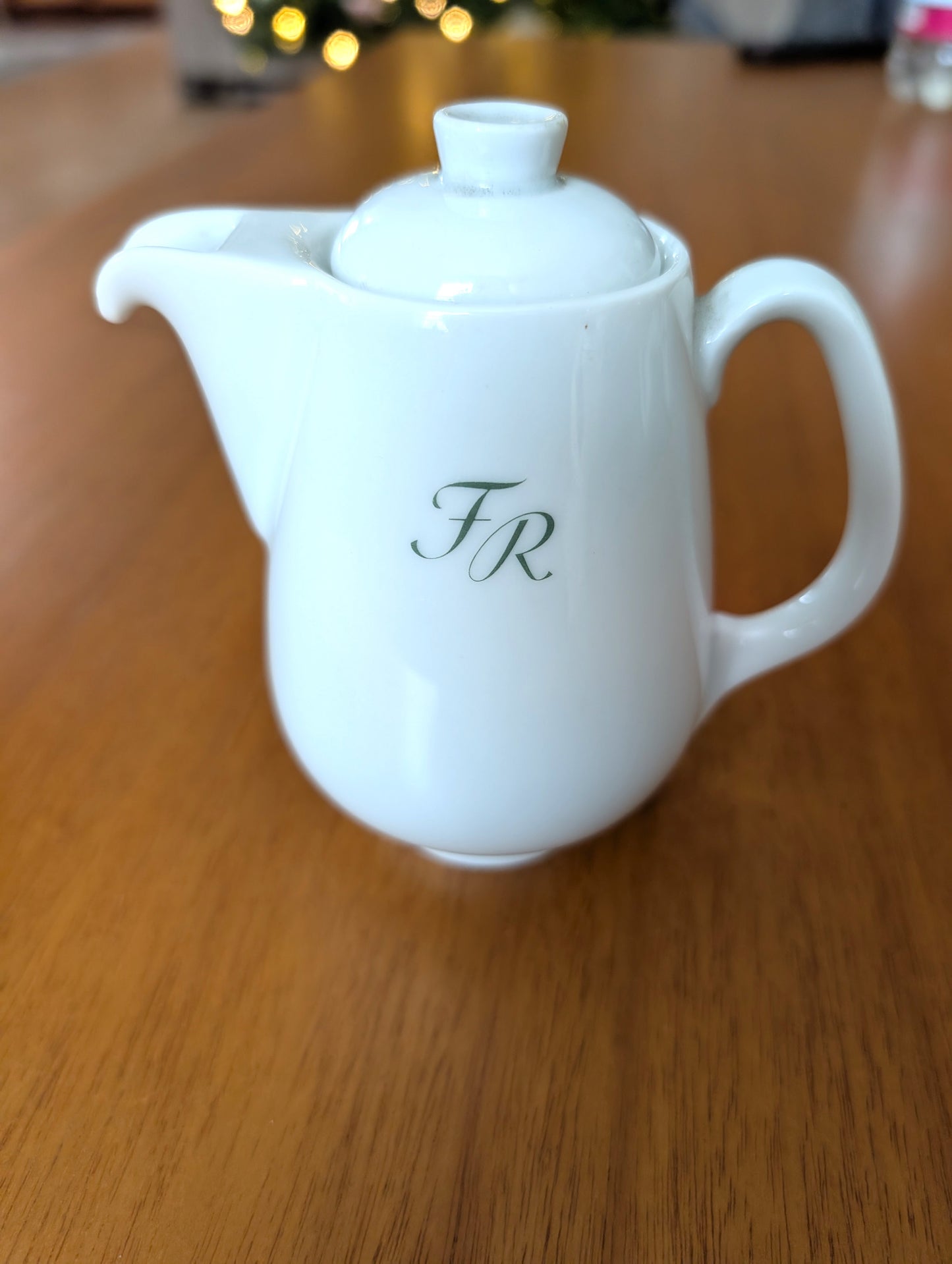 Rosenthal Germany Ceramic White Mini Tea Pot Personalized with Initials FR