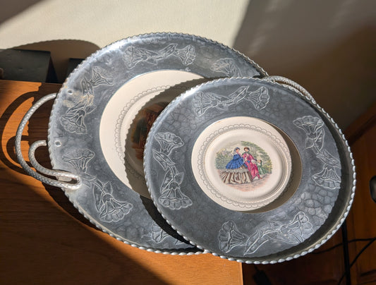 Pair of Farberware Wrought Aluminum Platters
