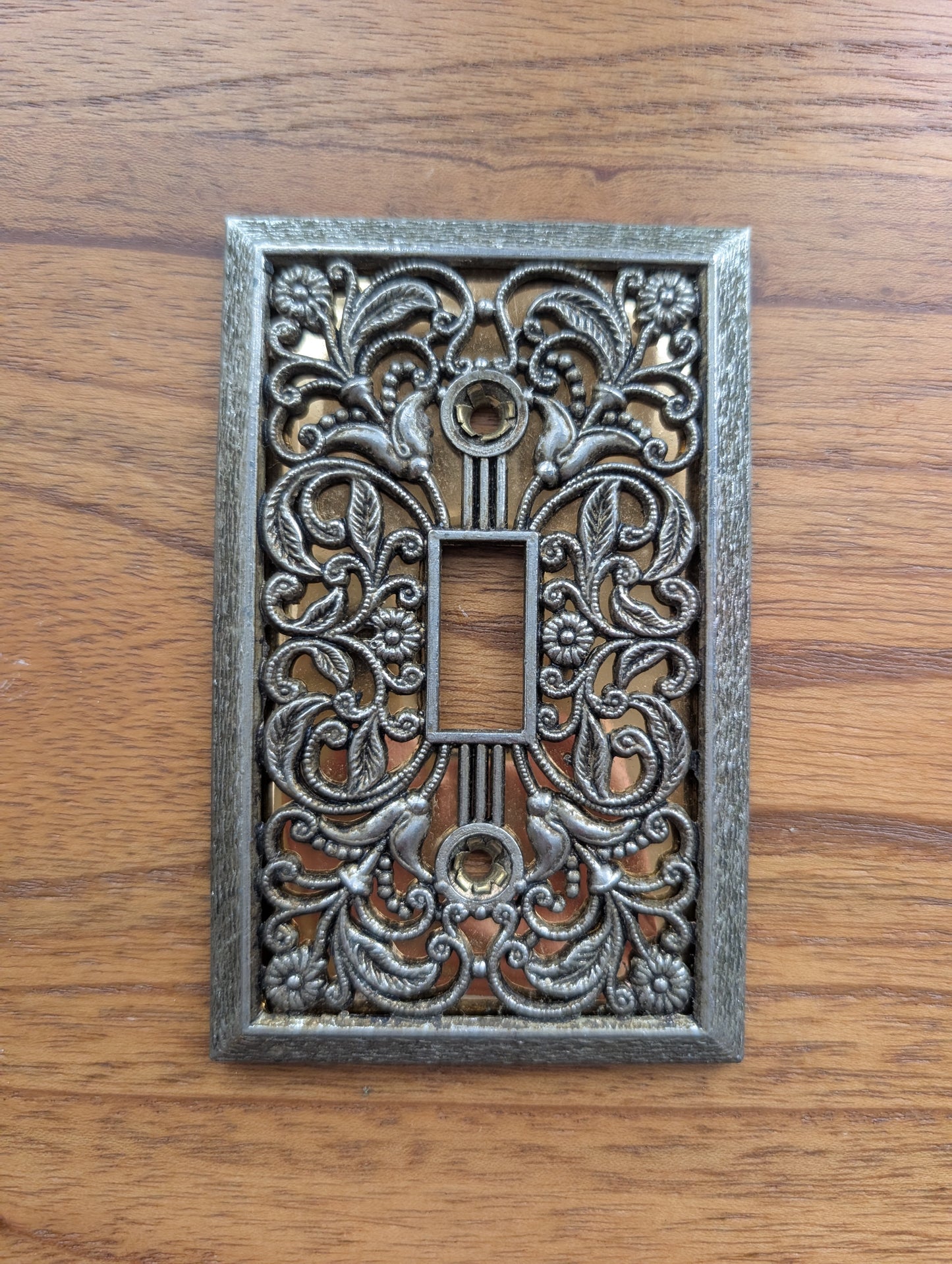 Vintage Bronze Floral Single Light Switch Plate