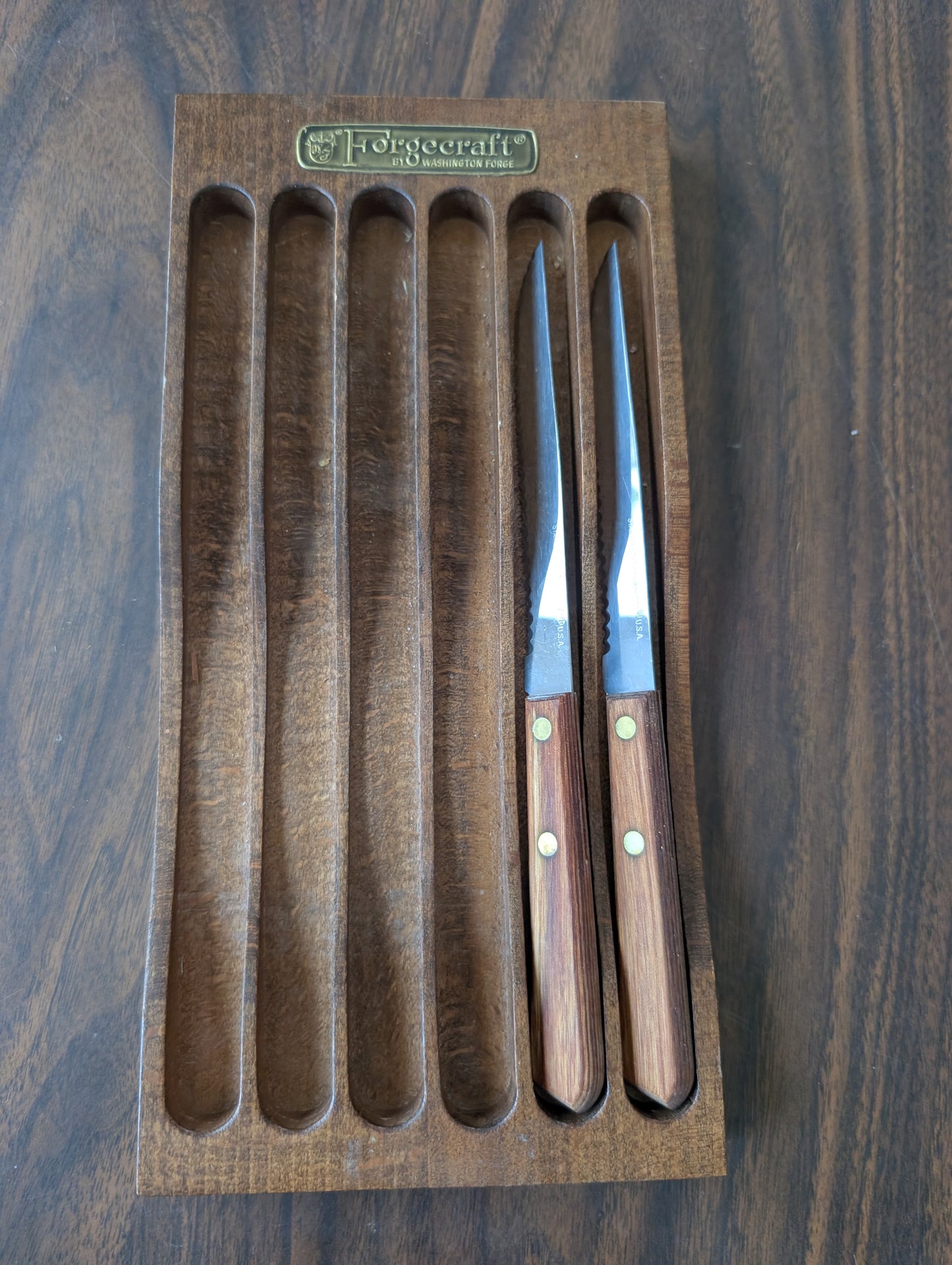 Forgecraft By Washington Forge Set of 2 Stainless Steel Knives & Holder