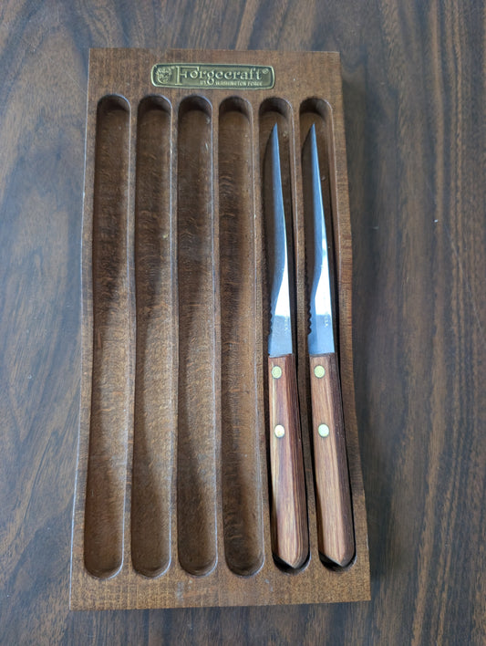 Forgecraft By Washington Forge Set of 2 Stainless Steel Knives & Holder
