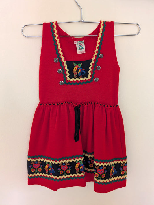 Red German Toddler Knit Dress