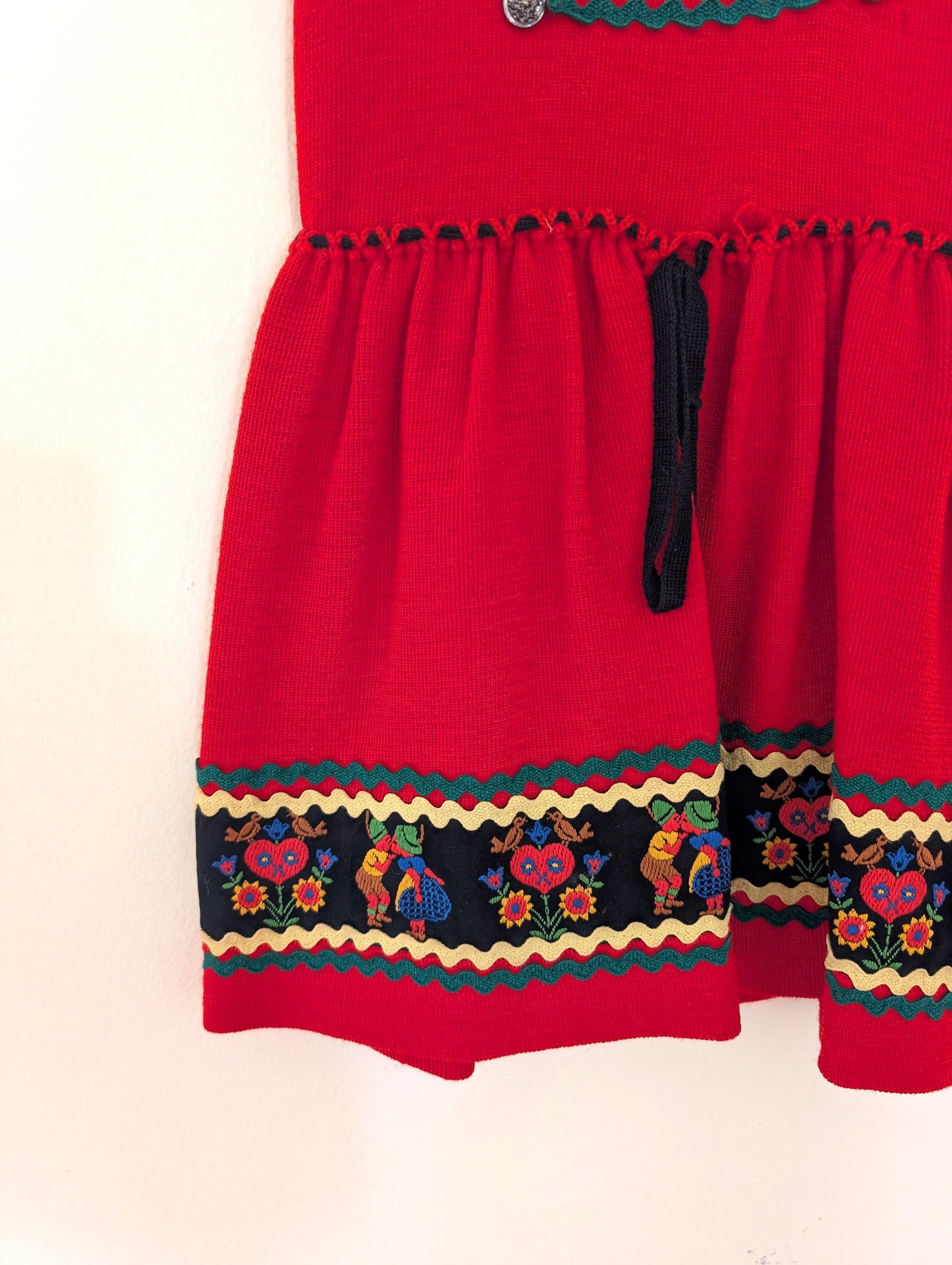 Red German Toddler Knit Dress