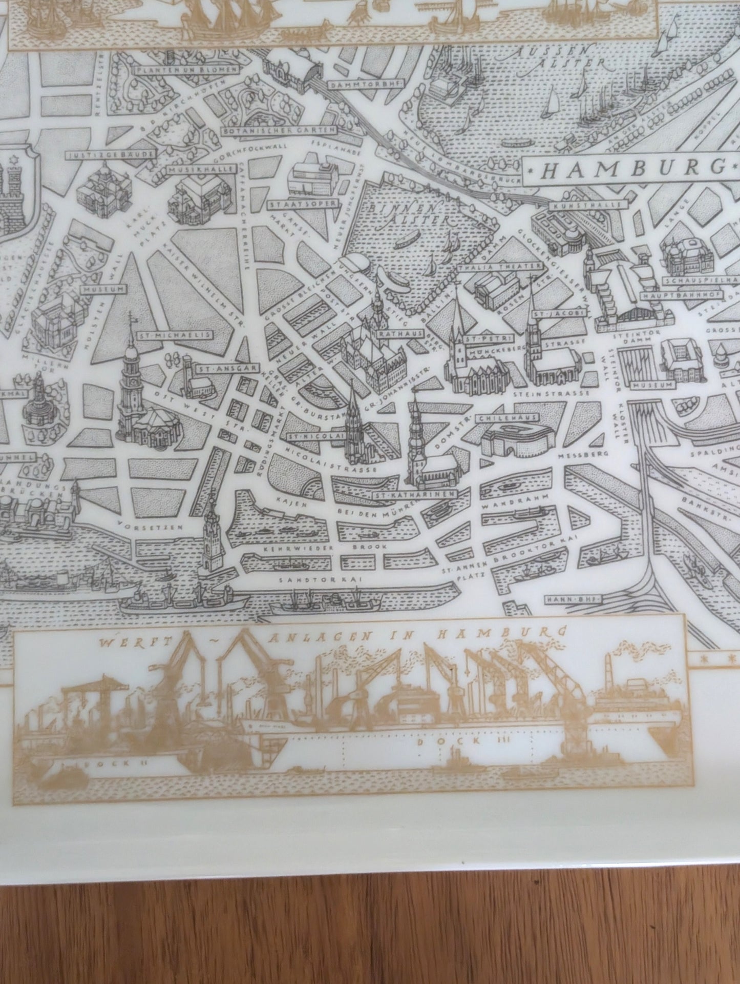 Studio Hamburg Germany Square Porcelain Plate by Uhlenhorst GEGR 1849  10inx10in