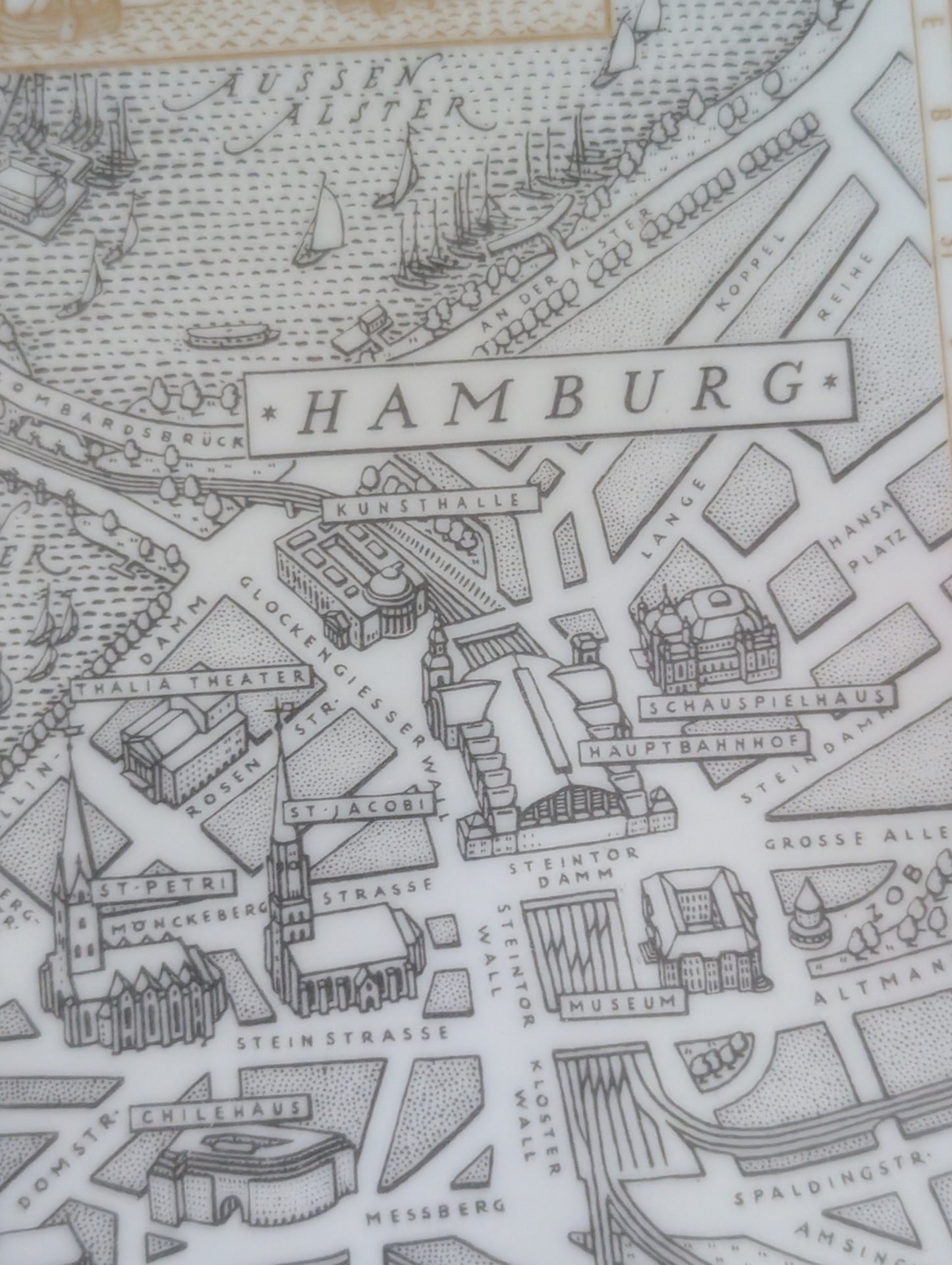 Studio Hamburg Germany Square Porcelain Plate by Uhlenhorst GEGR 1849  10inx10in