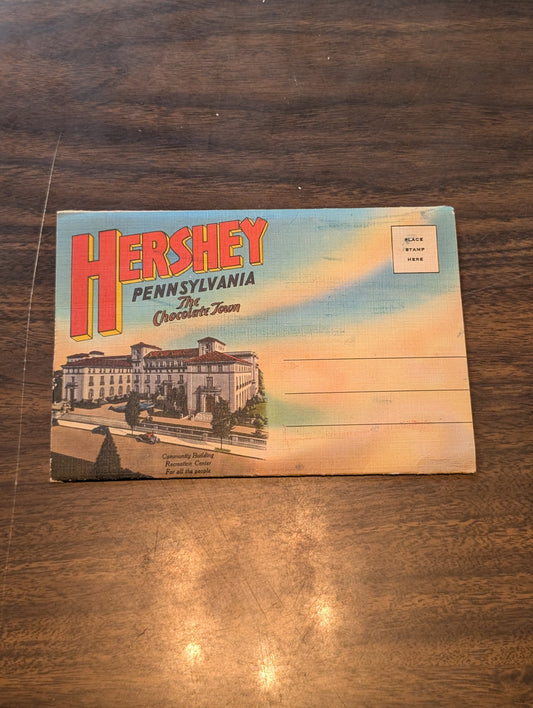 Vintage 1950s Hershey PA Chocolate Town Postcard Book Accordion Style