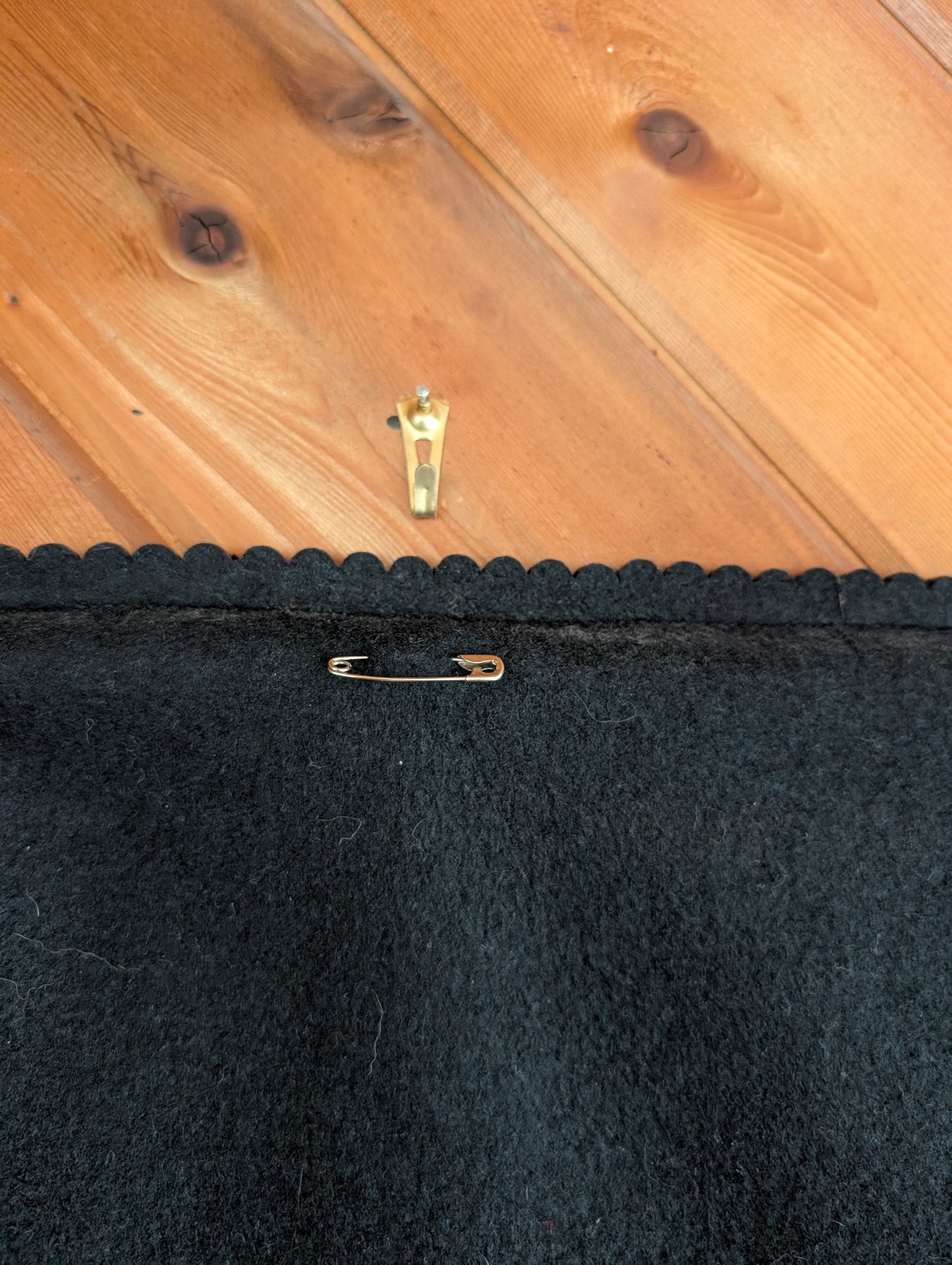 Hungarian Folk Art Black and Red Wall Hanging