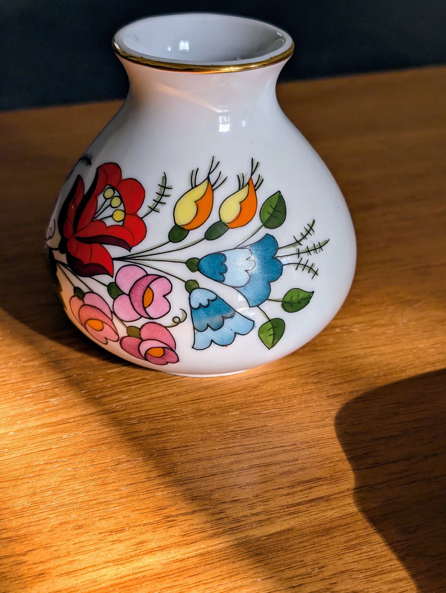 Three Hungarian Kalosca Dishes Bud Vase