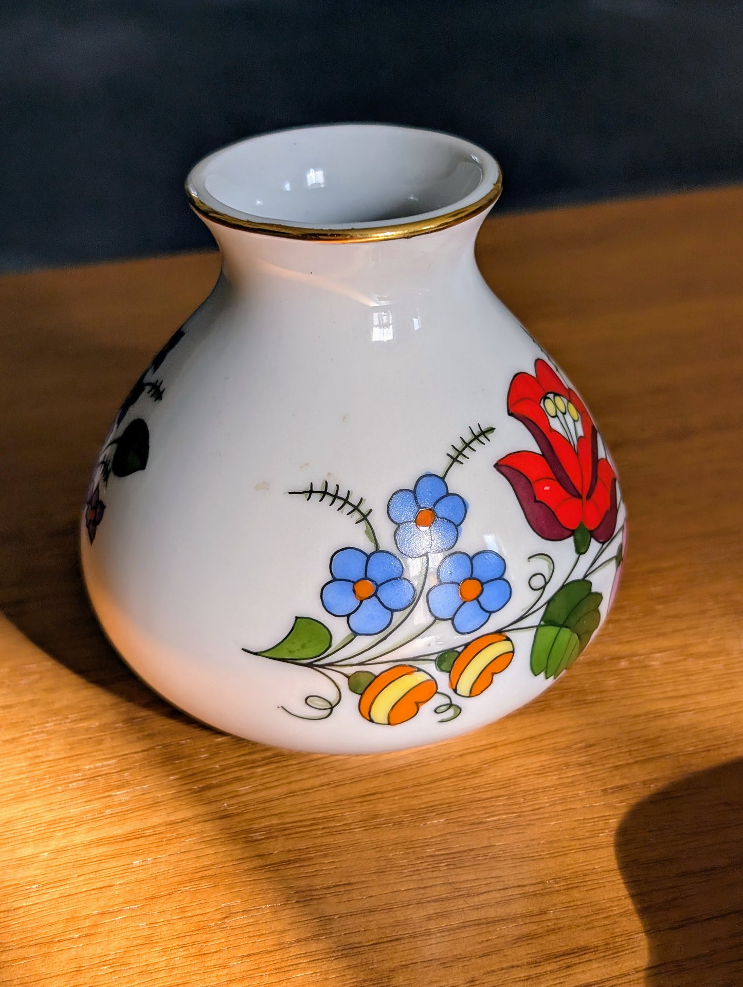 Three Hungarian Kalosca Dishes Bud Vase