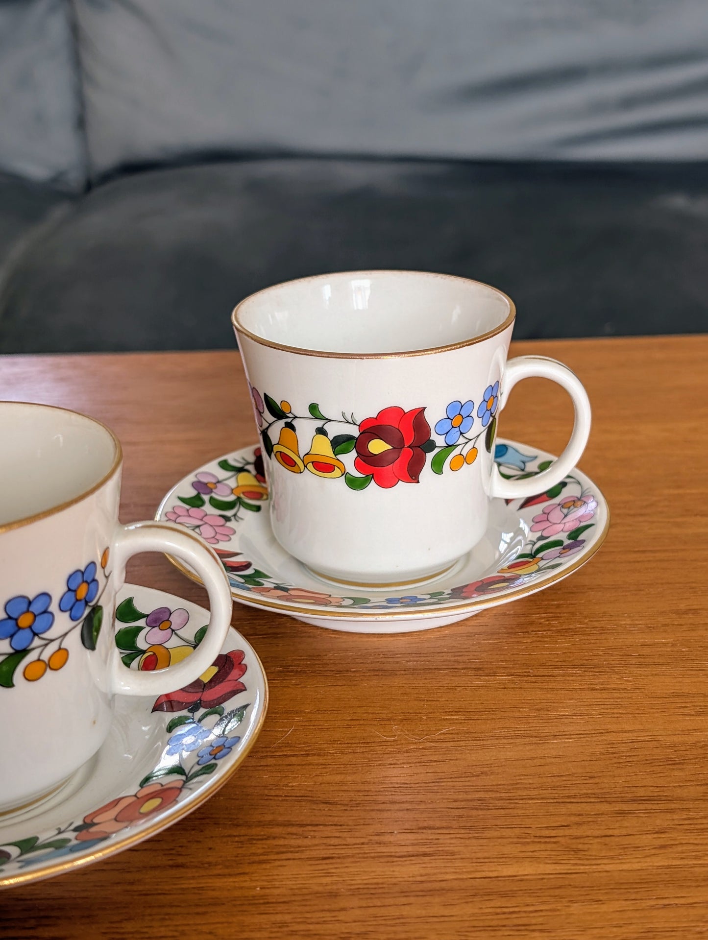 Hungarian Kalocsa Coffee or Tea Service for Six