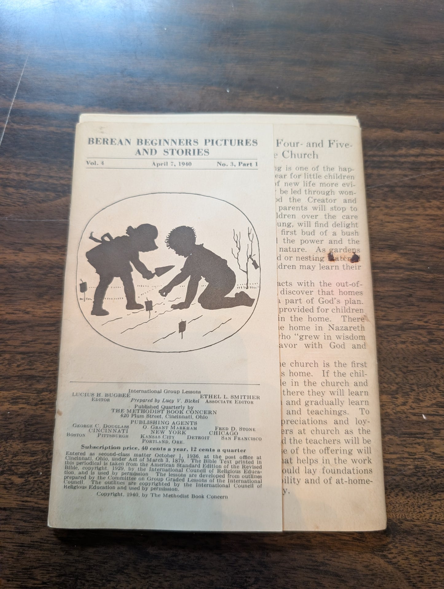 1940 Berean Beginners Pictures & Stories: 18 Providence Lithograph/Group Lessons