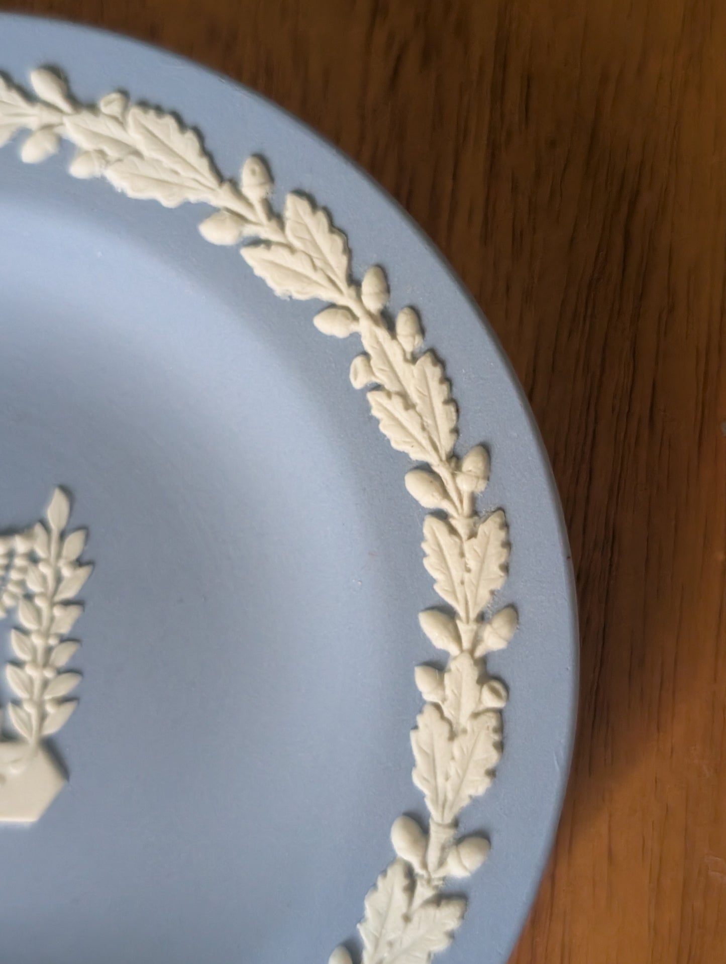 Vintage Wedgwood Blue Jasperware Collector Plate--Menorah Israel