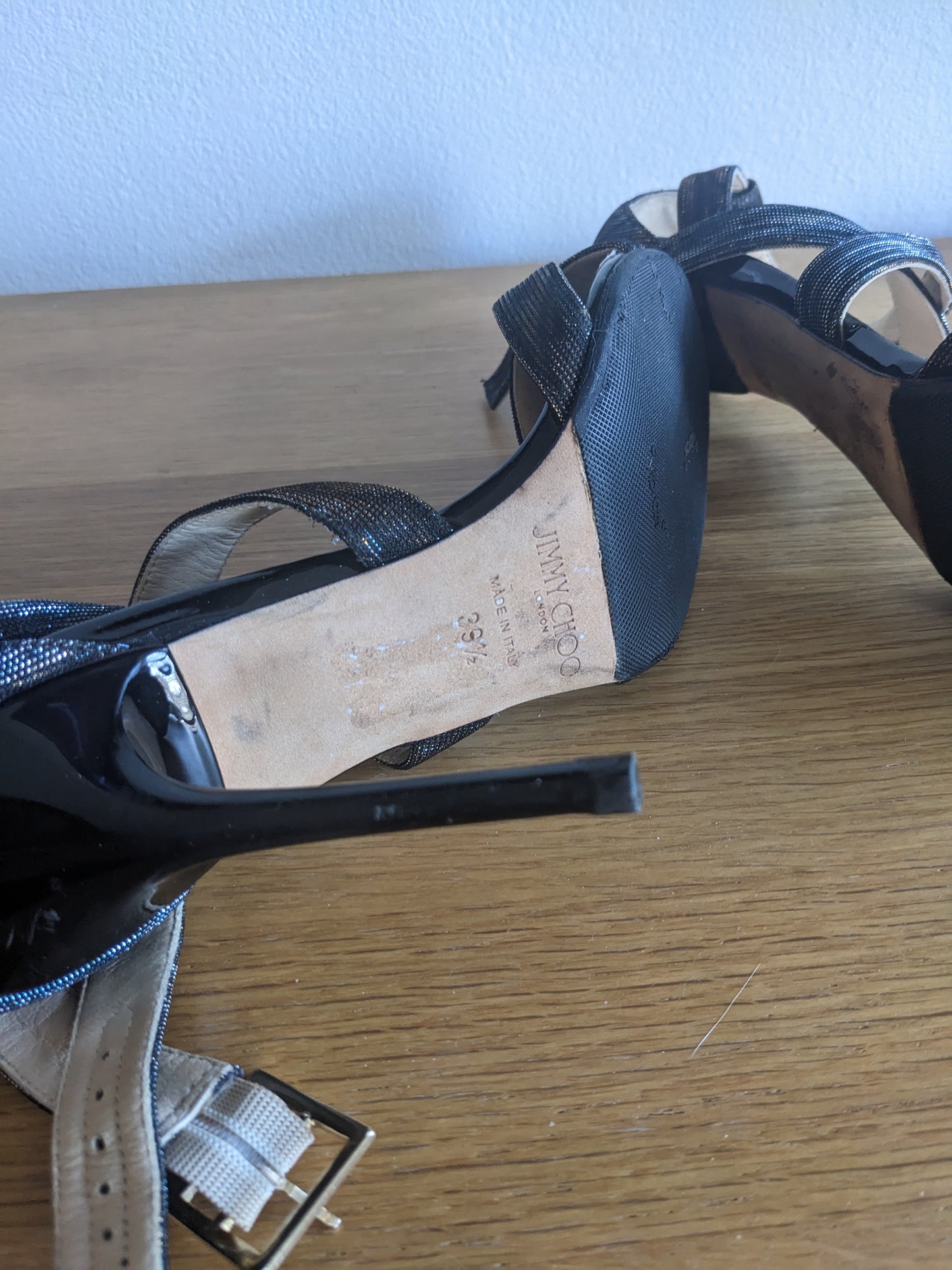 Used Jimmy Choo Shoes Strappy Stilettos Sandals Size 39.5