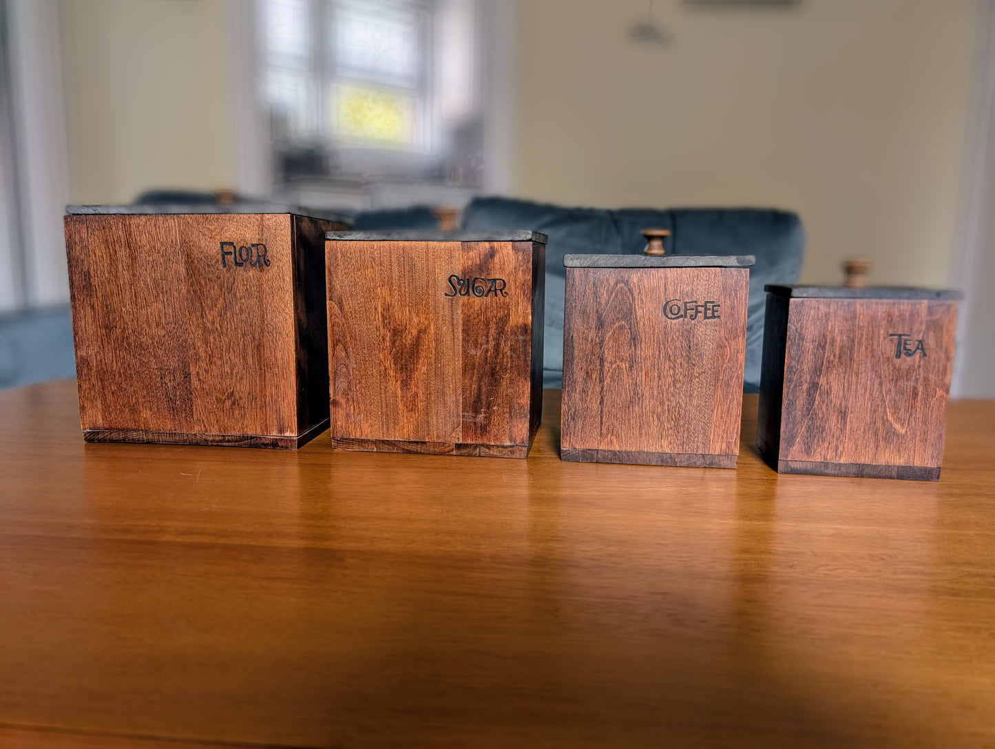 Kitchen Canisters Solid Wood and Slate