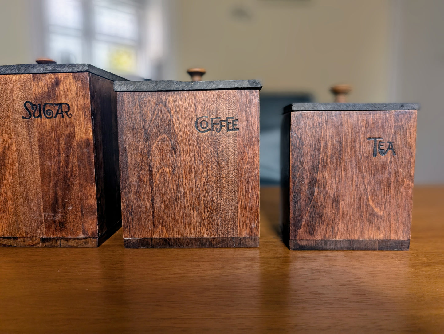 Kitchen Canisters Solid Wood and Slate