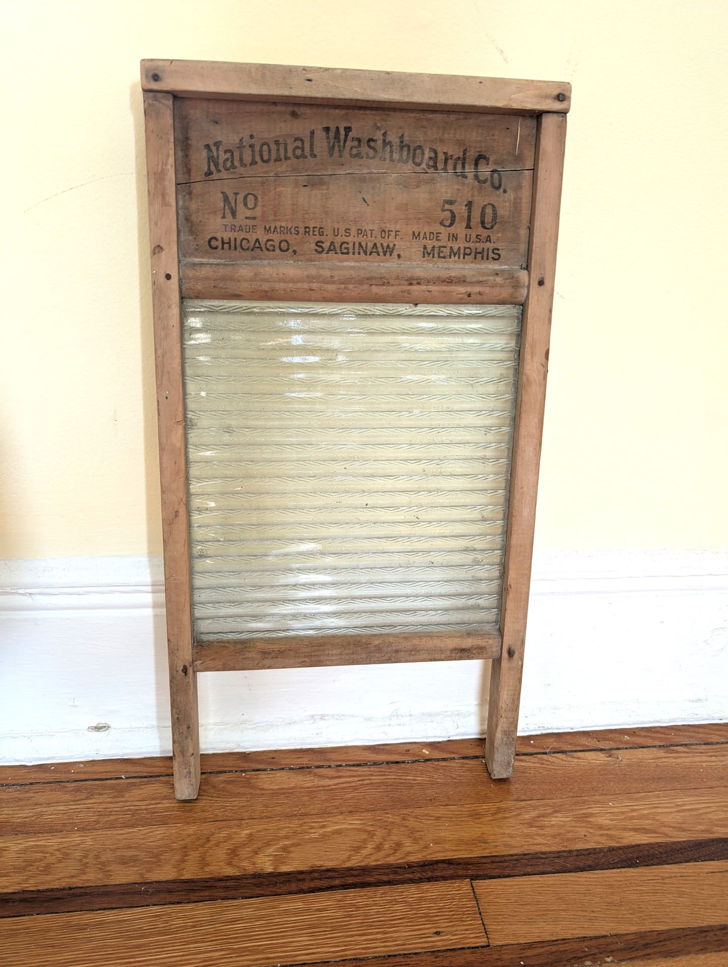 Wooden Washboard with Glass Panel