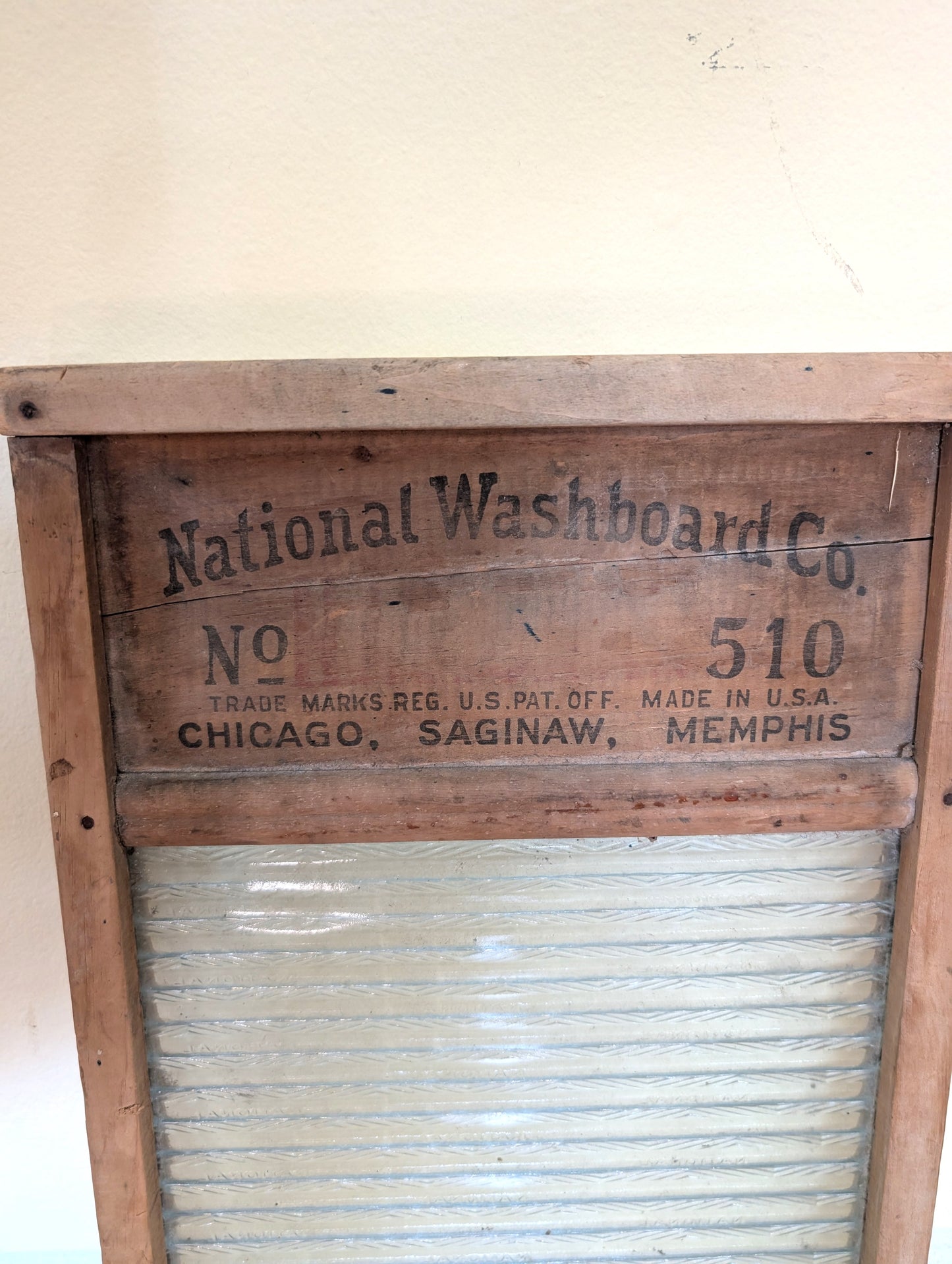 Wooden Washboard with Glass Panel