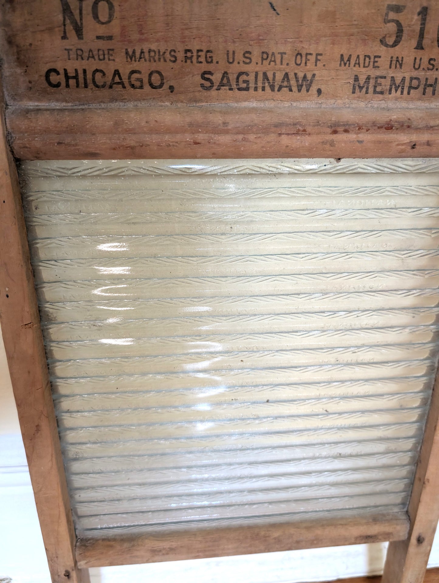 Wooden Washboard with Glass Panel