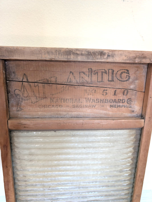 Wooden Washboard with Glass Panel