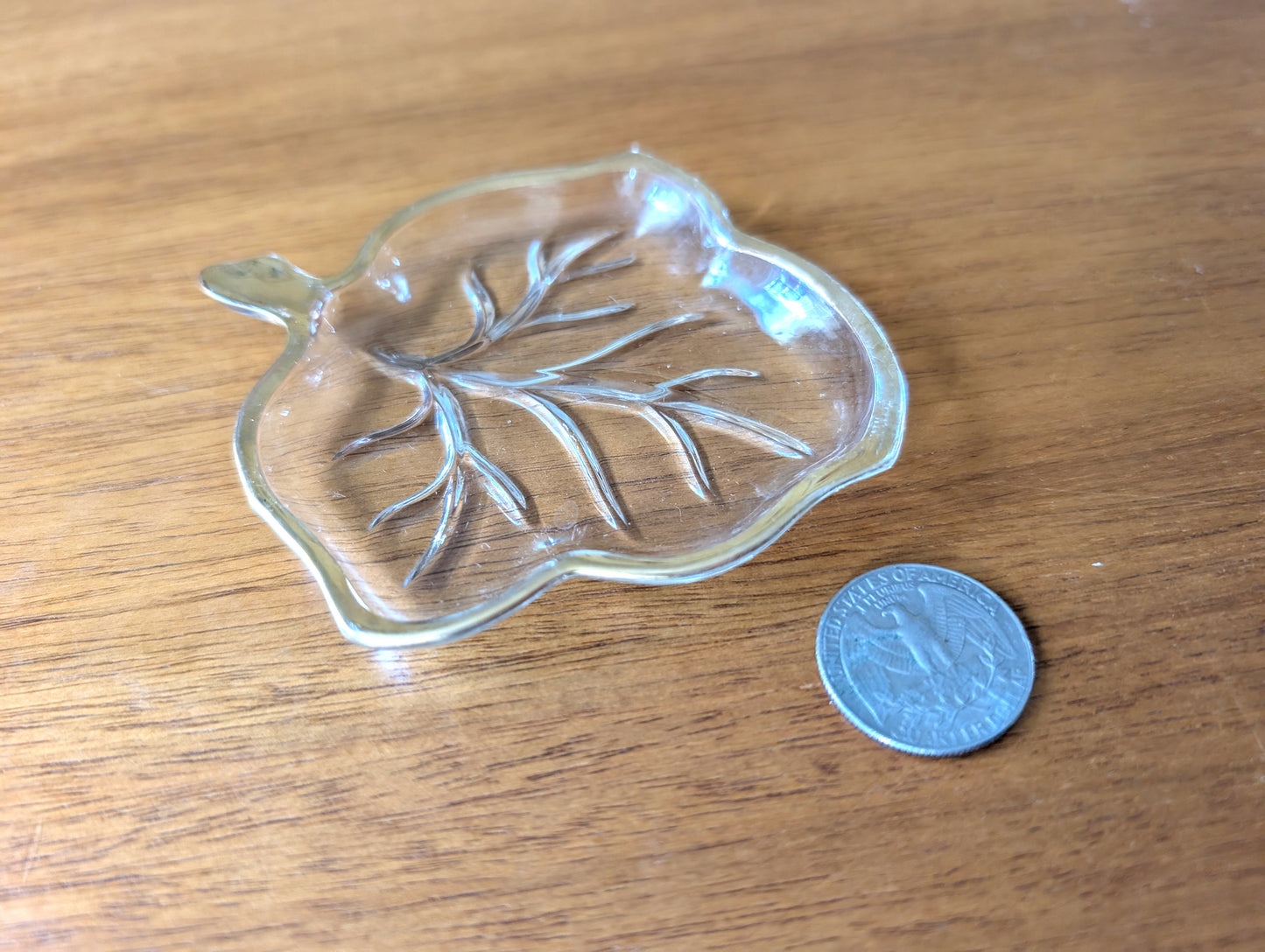 Small Hazel Atlas Glass Leaf Dish