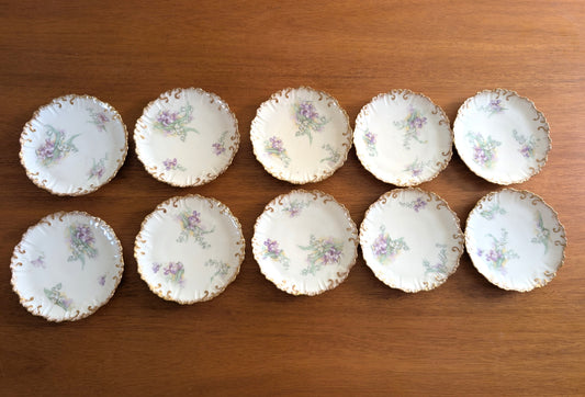 Set of 10 Limoges 6 inch Dessert Plates