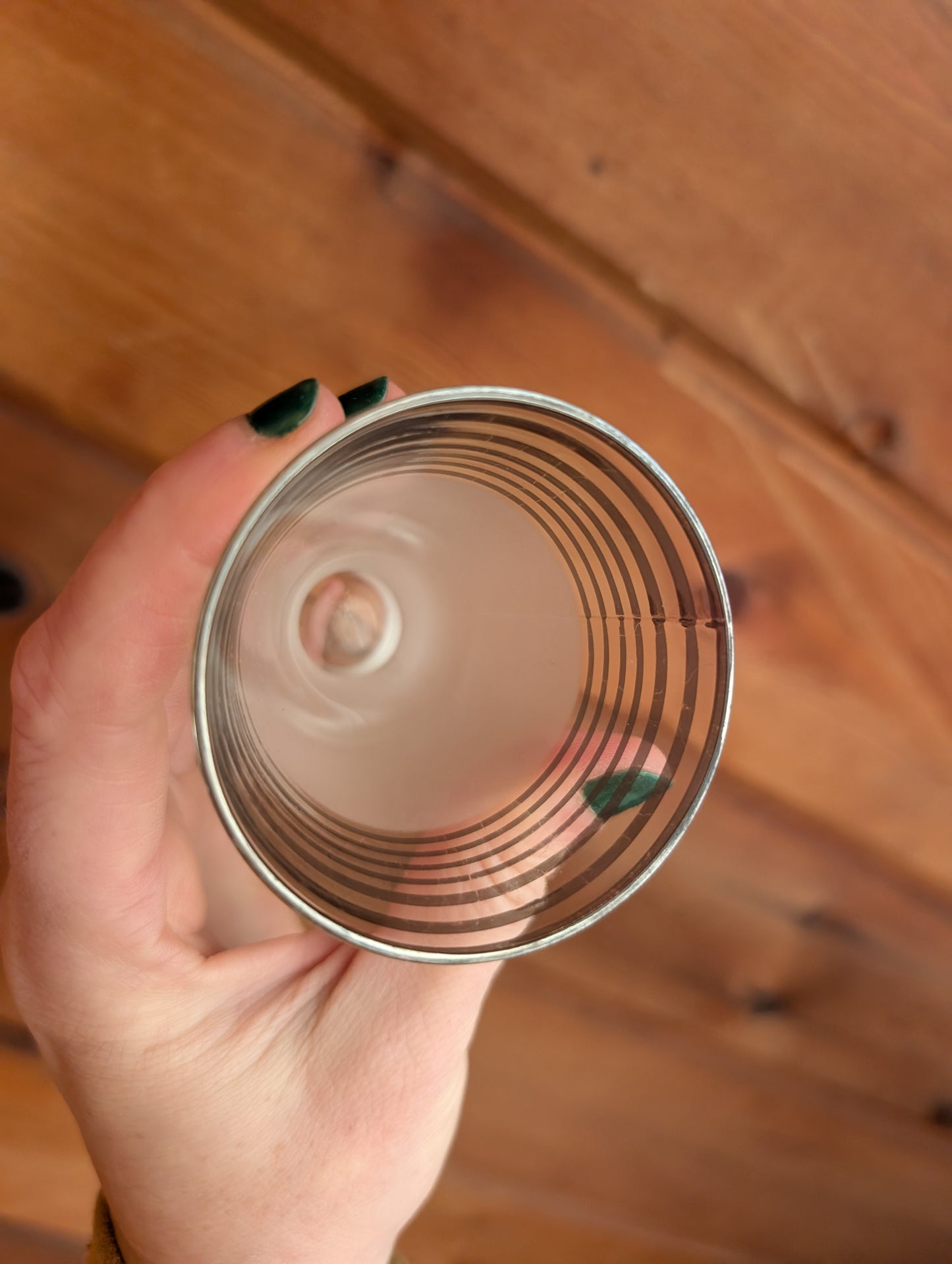 8 Vintage MCM Frosted and Chrome Stripe Cocktail Glasses with Bonus Shot Glasses