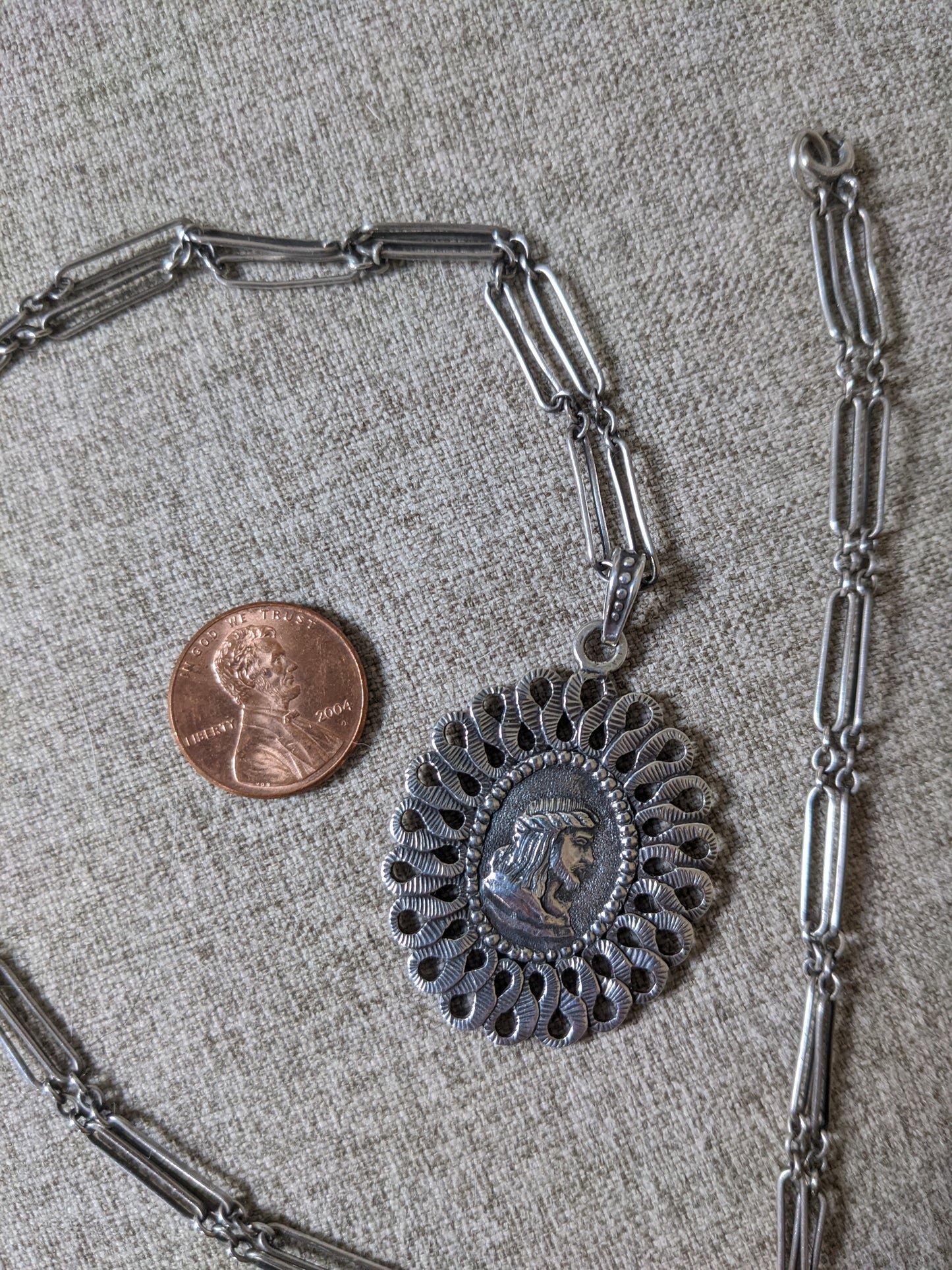 Religious Silver Necklace