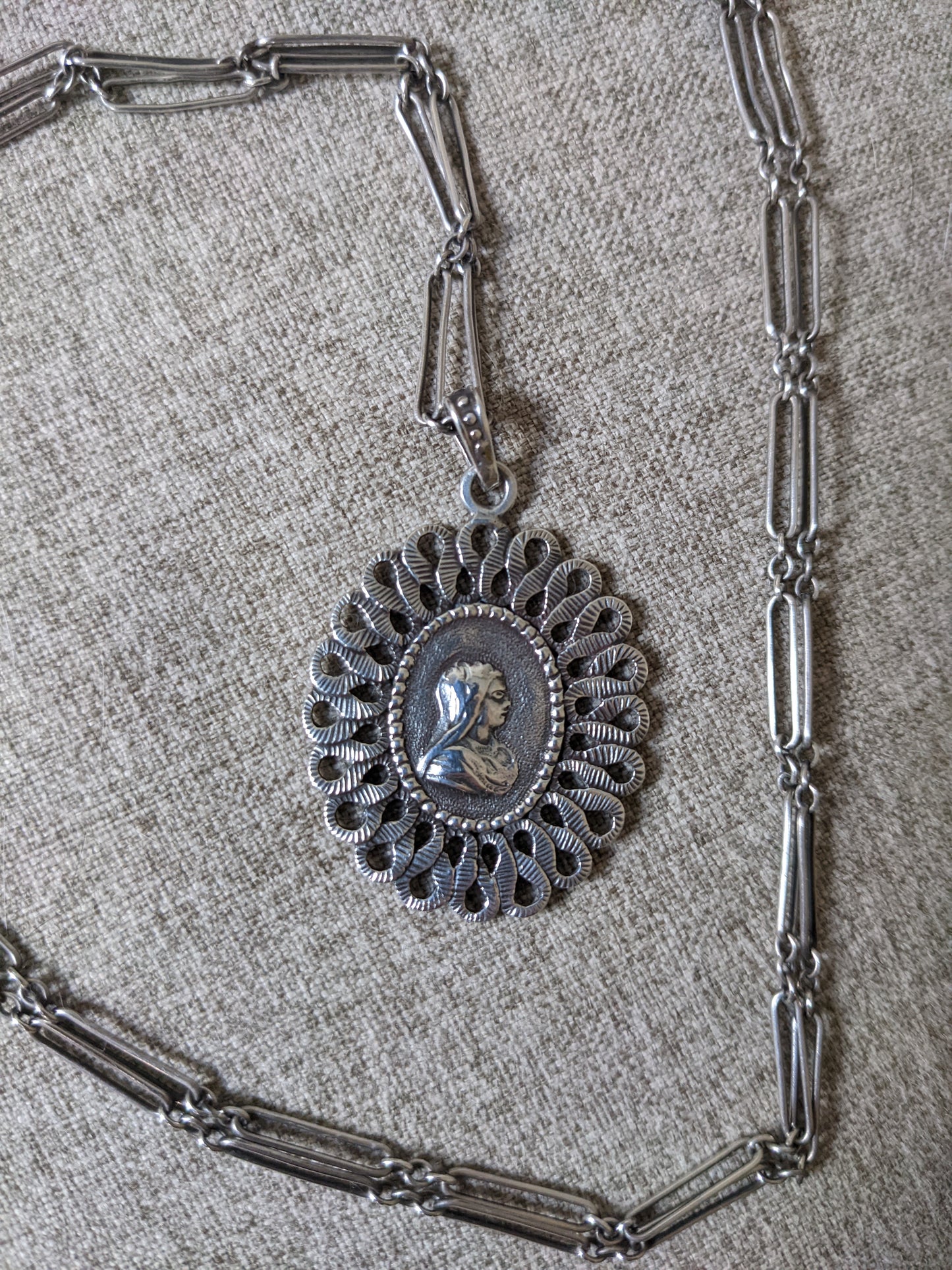 Religious Silver Necklace