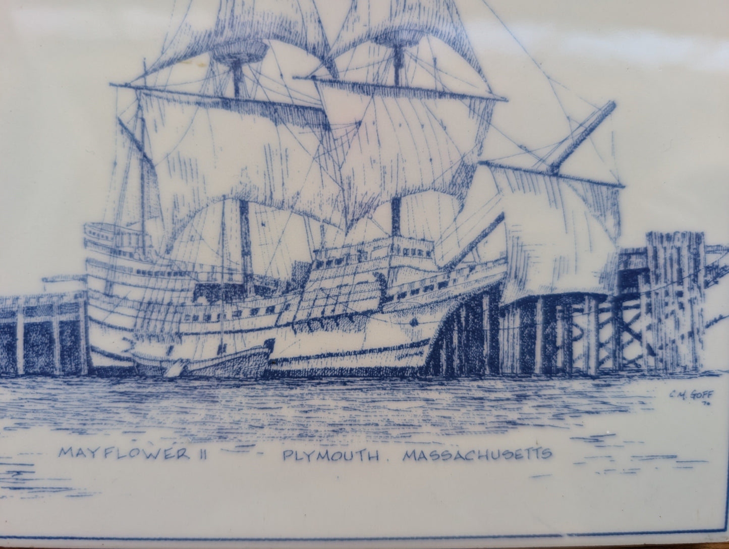 Vintage Pair of Delft Hand Painted Tiles