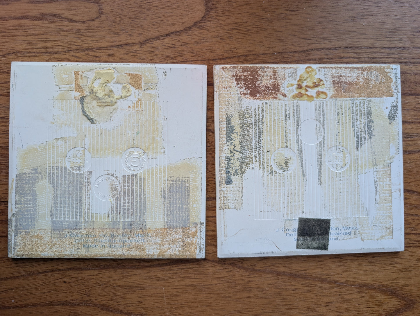 Vintage Pair of Delft Hand Painted Tiles