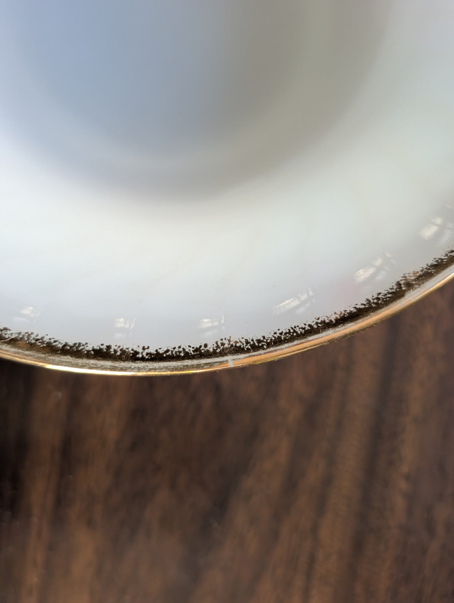 Vintage Anchor Hocking Fire King Milk Glass Serving Bowl with Gold Trim 8.25" Diameter