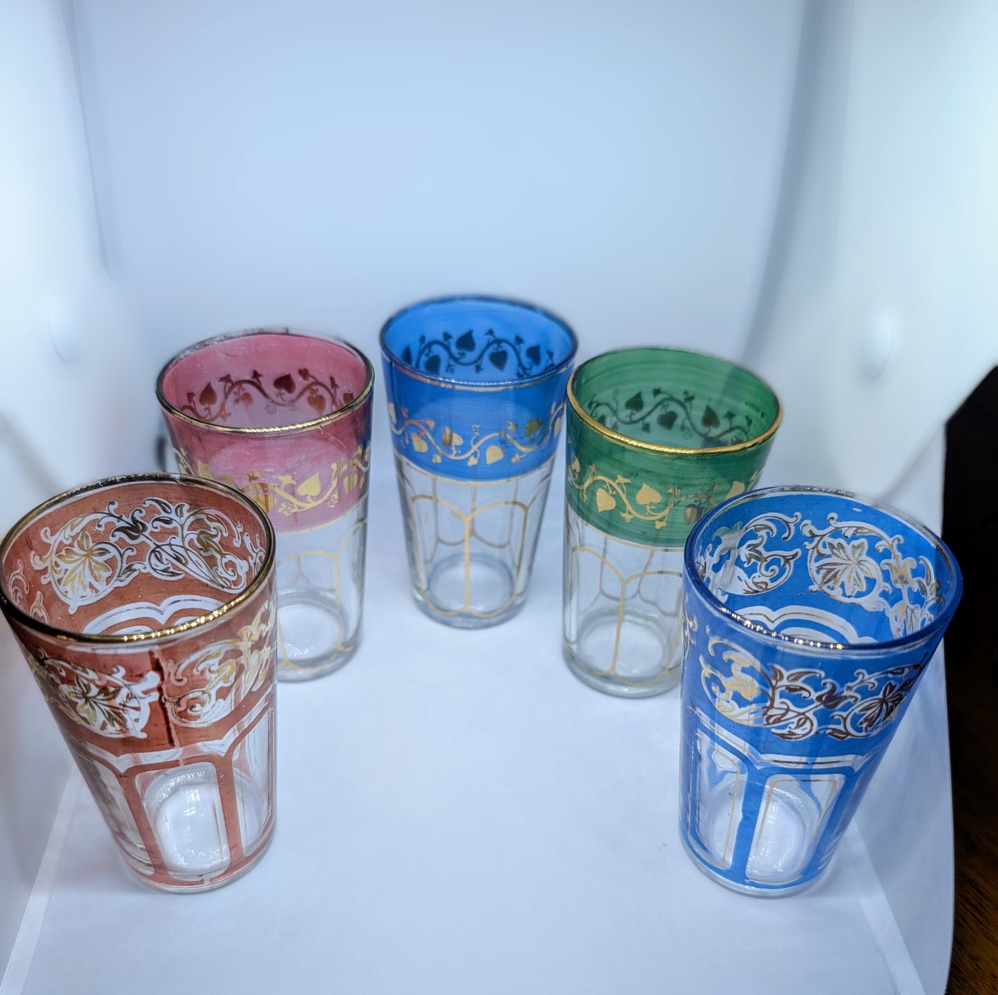 5 Multicolor Glasses from 1950s or 1960s