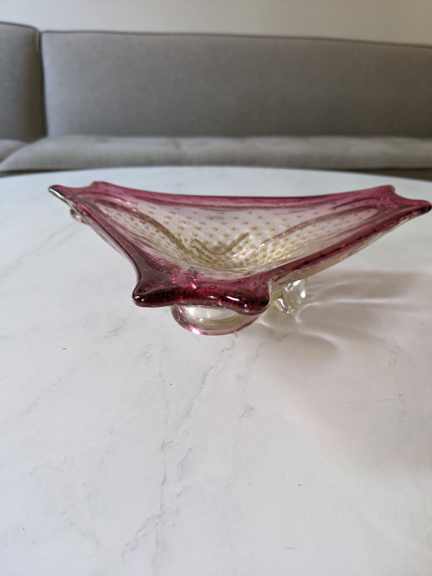 Pink Venetian Murano Dish