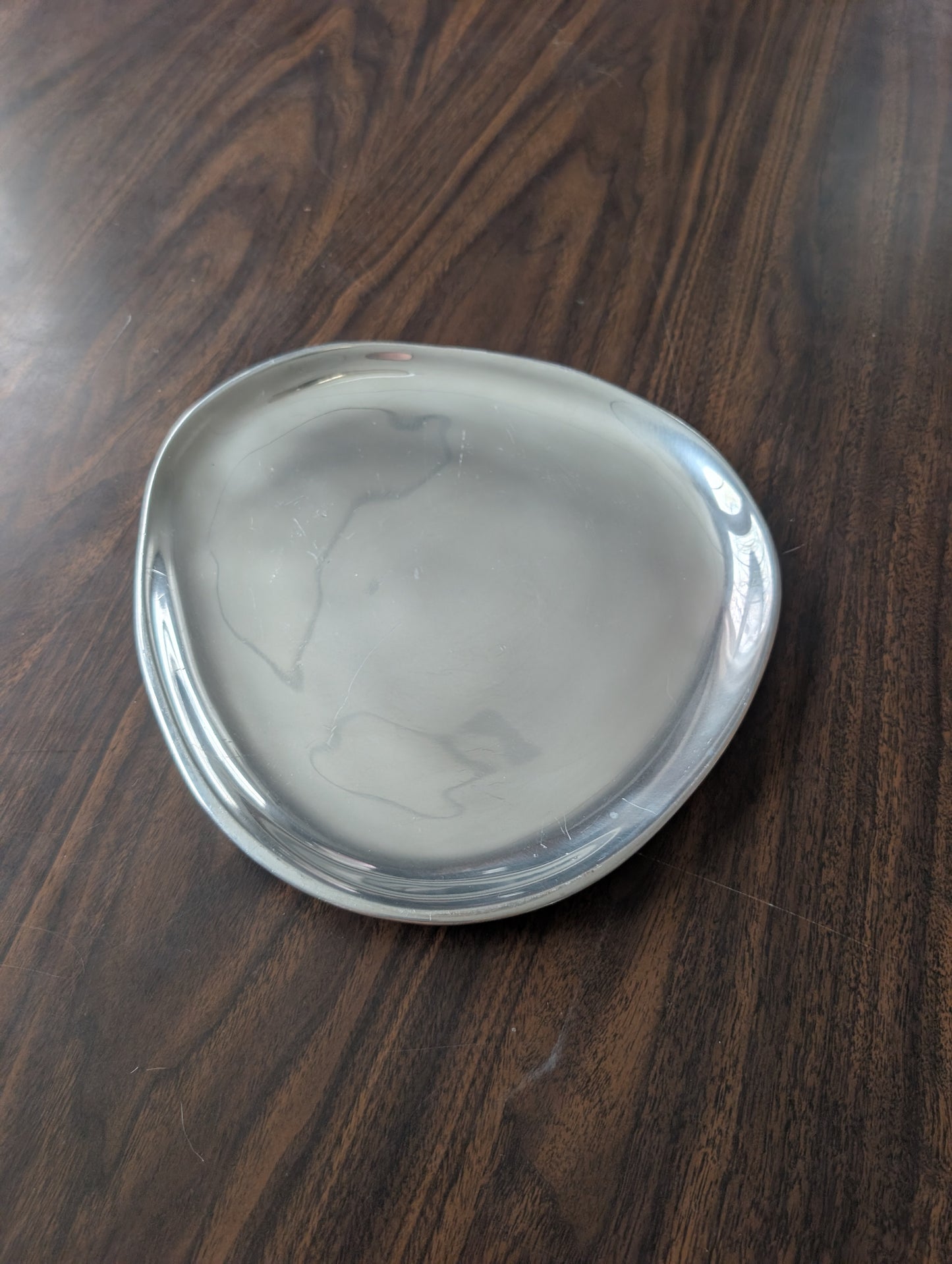 MCM Vintage Nambe 525 Metal Alloy Abstract Plate 9" x 9.5"