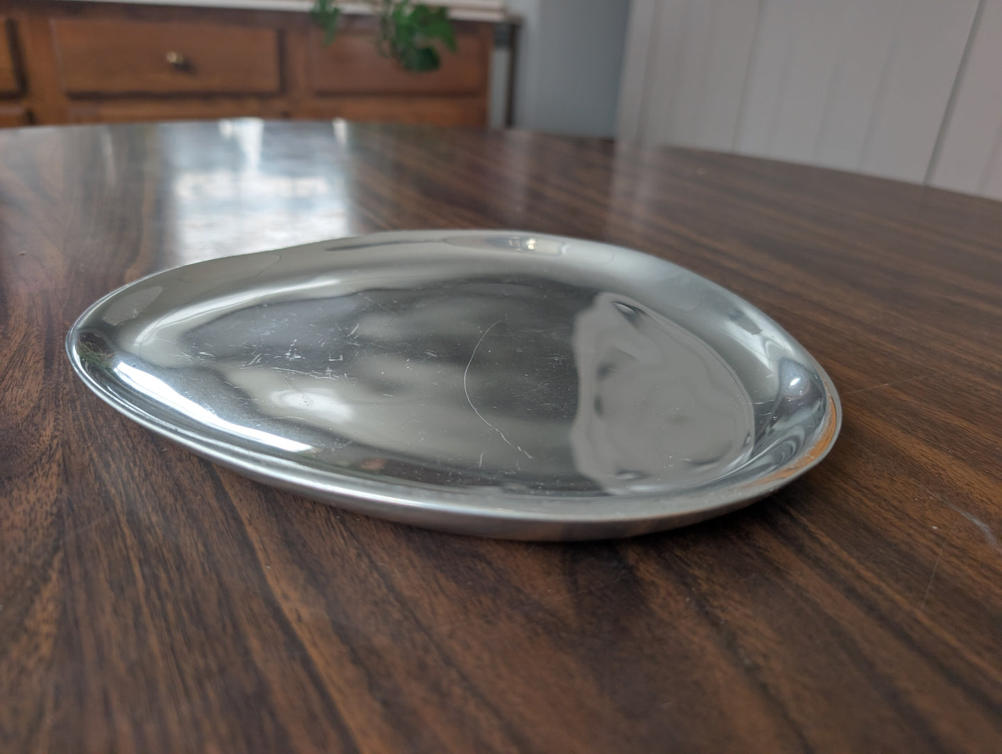 MCM Vintage Nambe 525 Metal Alloy Abstract Plate 9" x 9.5"