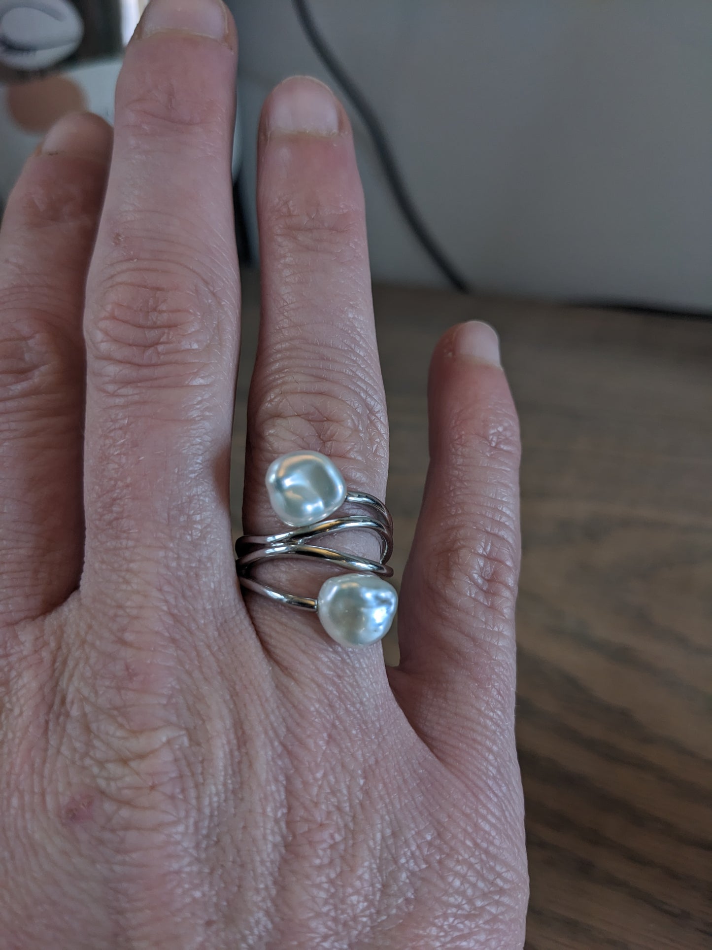 Freshwater Pearl Earrings Ring Set Size 6