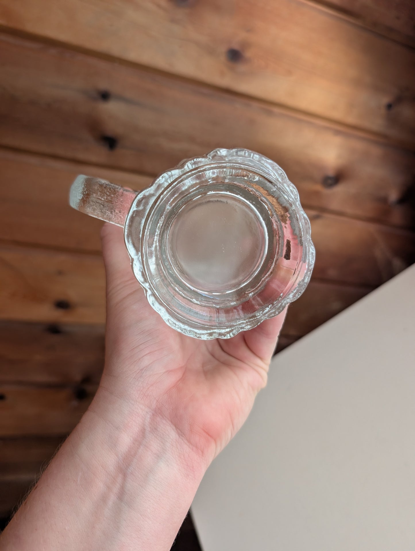 Set of 4 Tiara Ponderosa Pine Pinecone Clear Mugs Vintage from 1980s