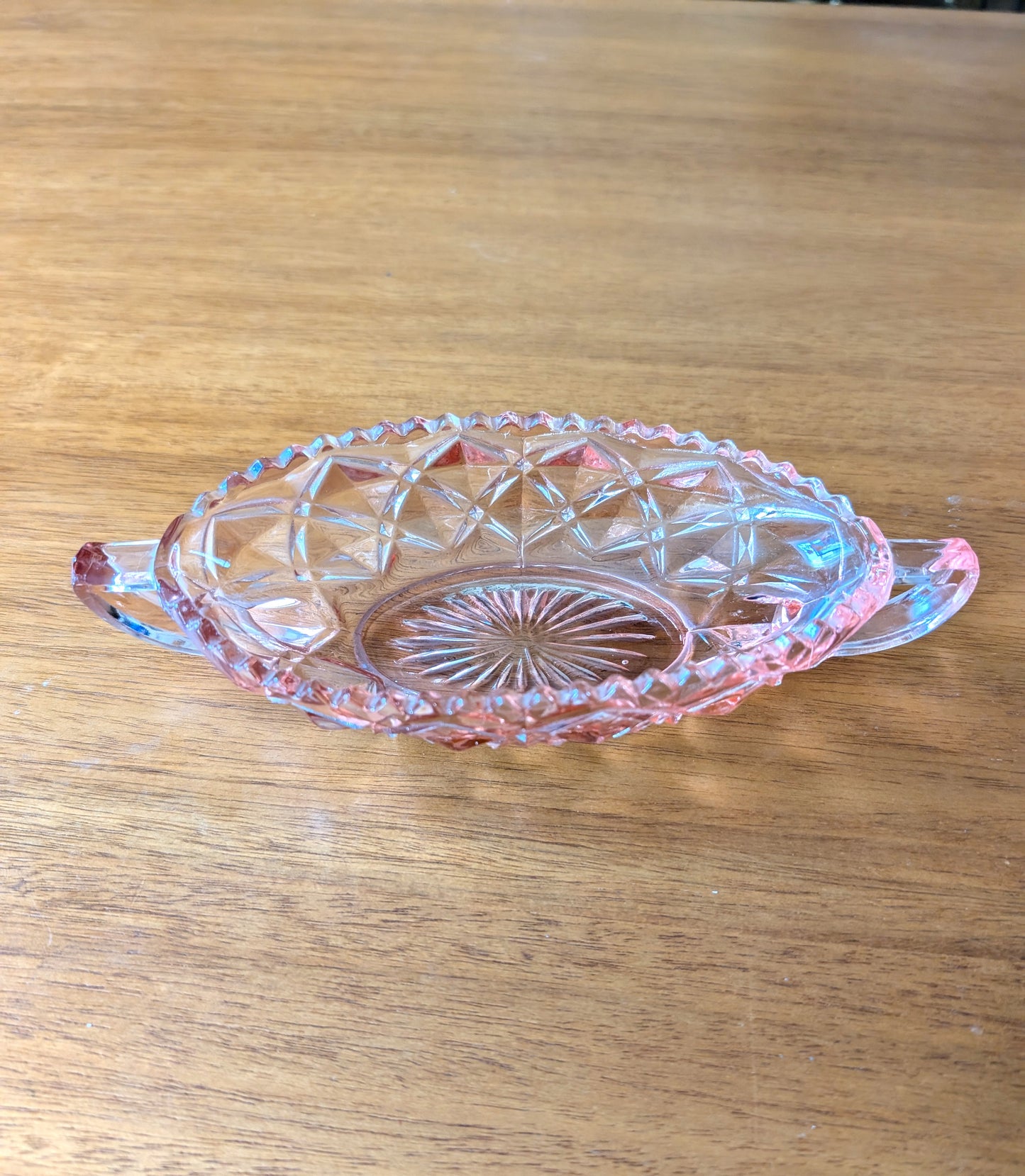 Pink Depression Glass Pickle Dish