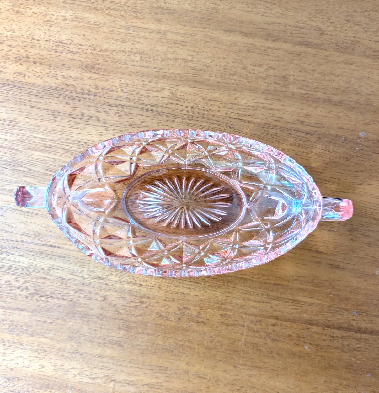 Pink Depression Glass Pickle Dish