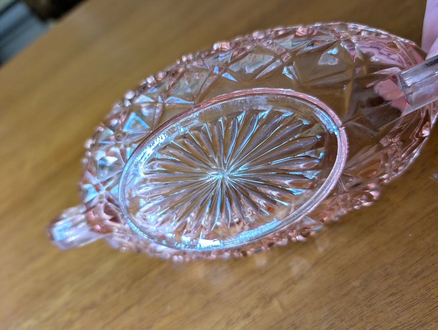 Pink Depression Glass Pickle Dish