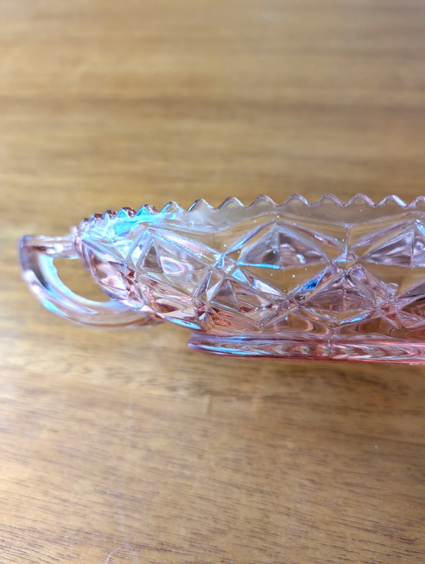 Pink Depression Glass Pickle Dish