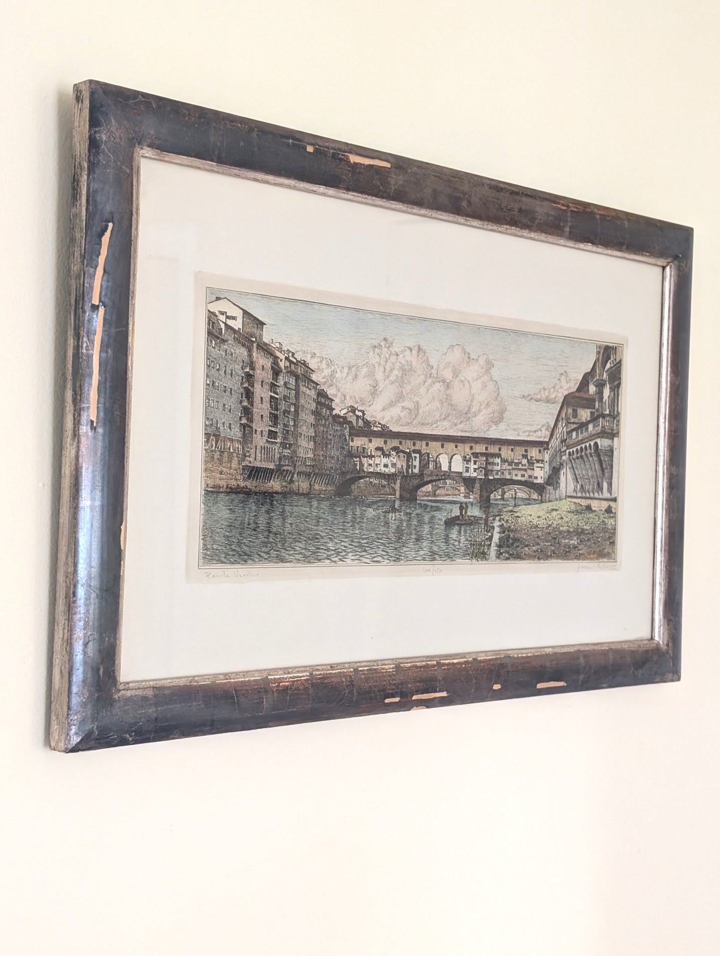 Gianni Raffaelli Signed Etching of the Ponte Vecchio