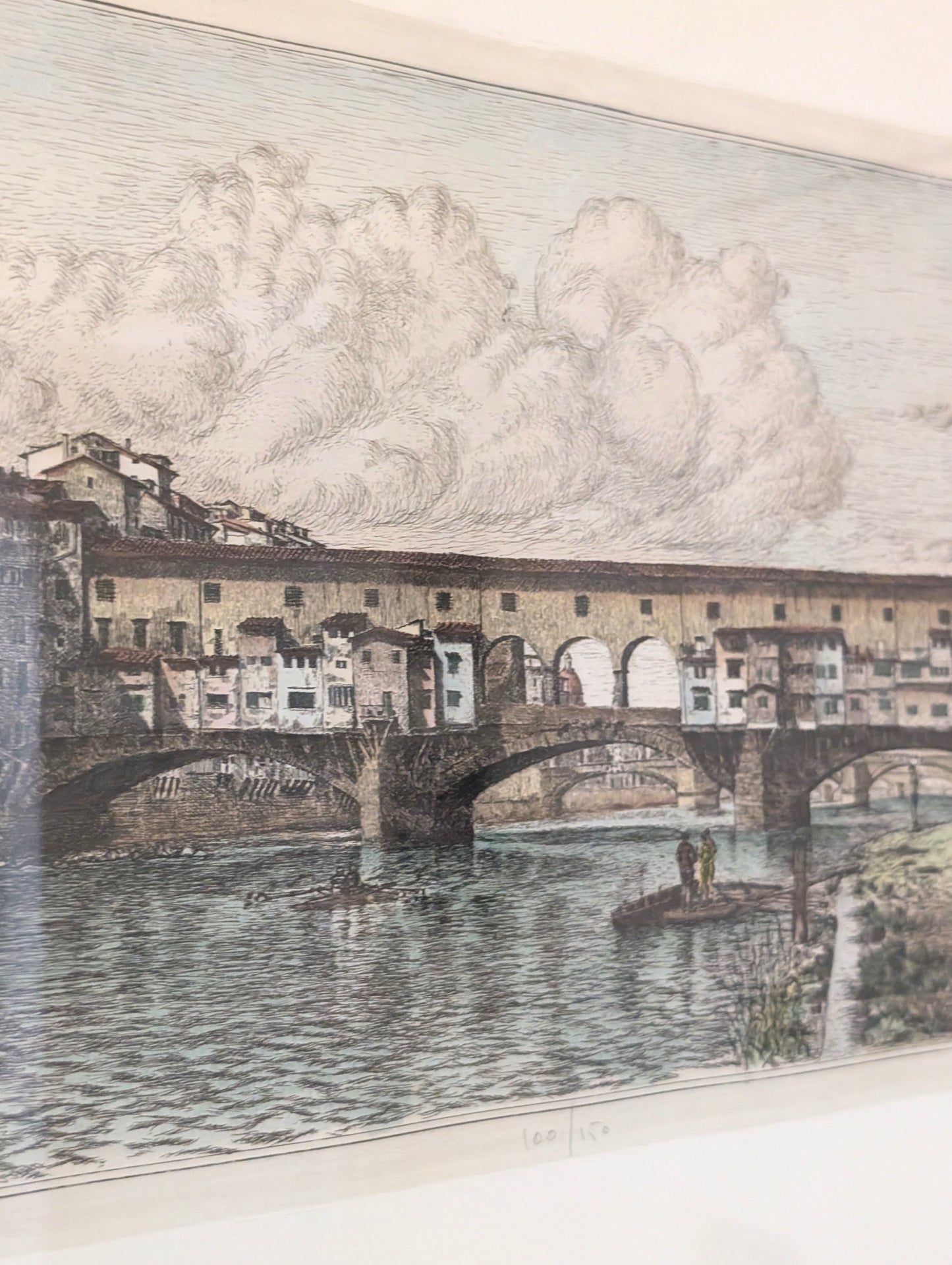 Gianni Raffaelli Signed Etching of the Ponte Vecchio