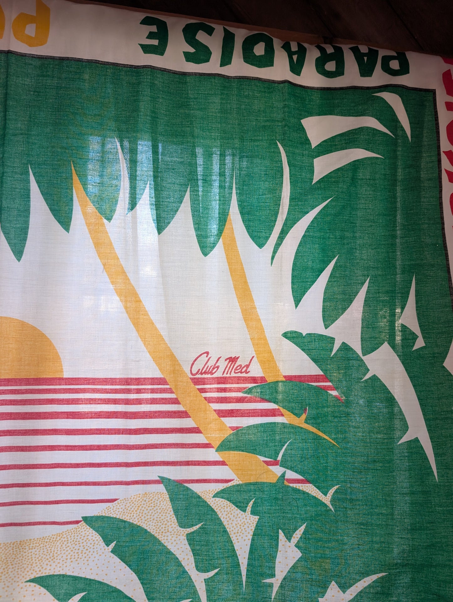 Vintage Jacques Rollet Club Med Punta Cana Wall Hanging, Cover Up or Sarong