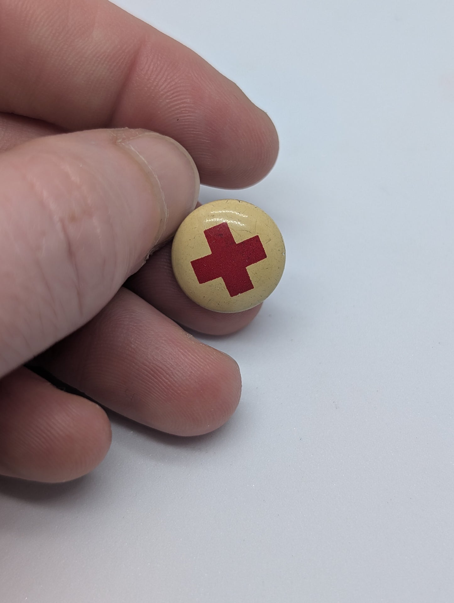 2 Vintage Red Cross Pins