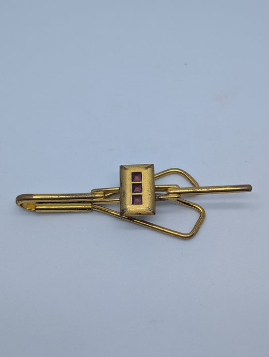 Art Deco Gold Tone Tie Clip